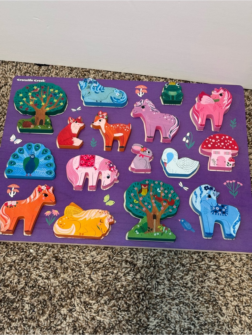 Purple Woodland Animal Puzzle - Multicolor Pieces